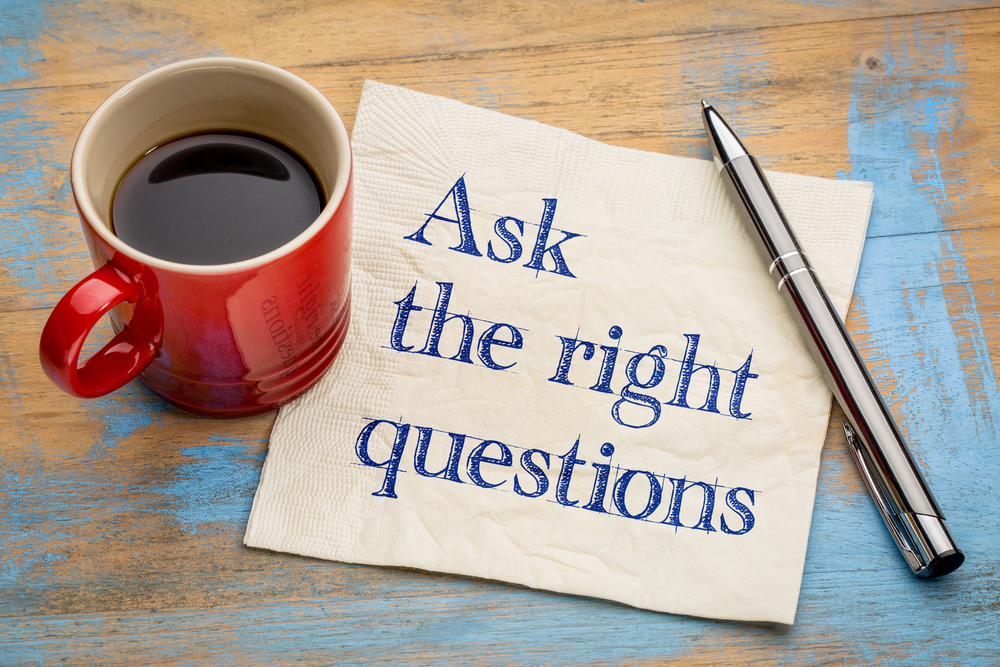 ask the right question sign